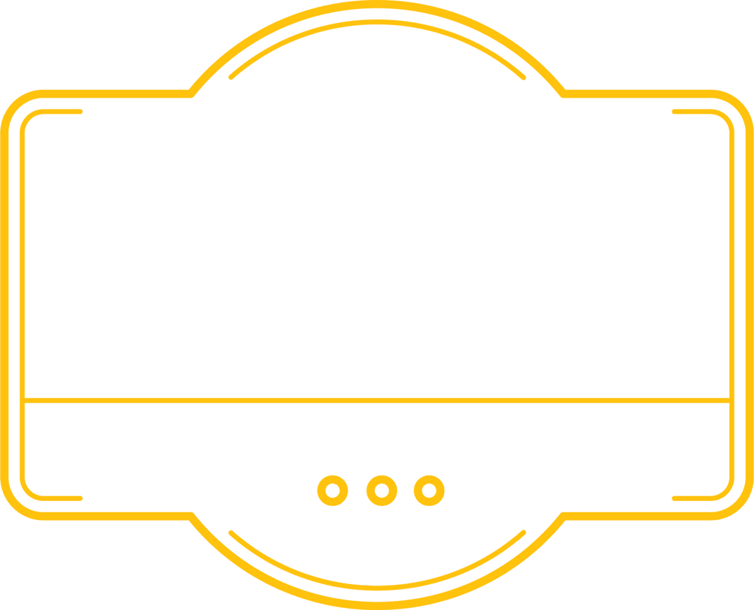 Yellow Badge Outline with Copy Space on Transparent Background