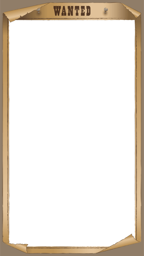 Transparent Wanted Poster Template with Rustic Decorative Border
