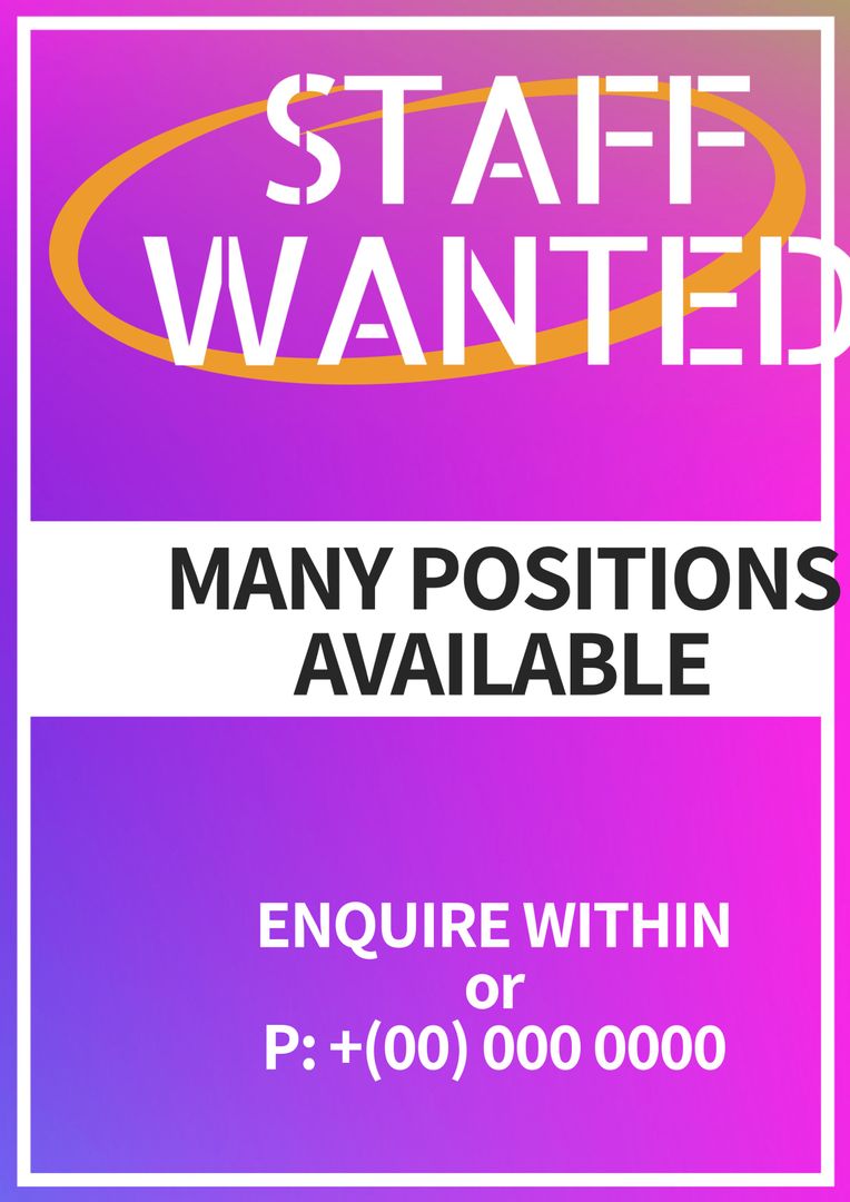 Vibrant Staff Wanted Poster - Download Free Stock Templates Pikwizard.com