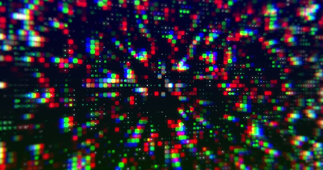 Dynamic Abstract Colorful Dots on Black Background