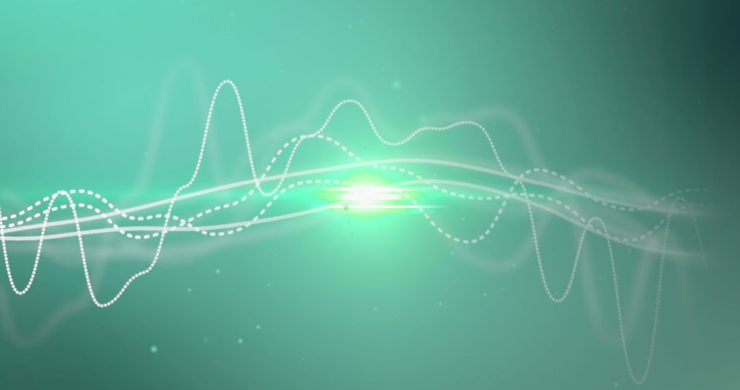 Neon Network of Connections on Green Background