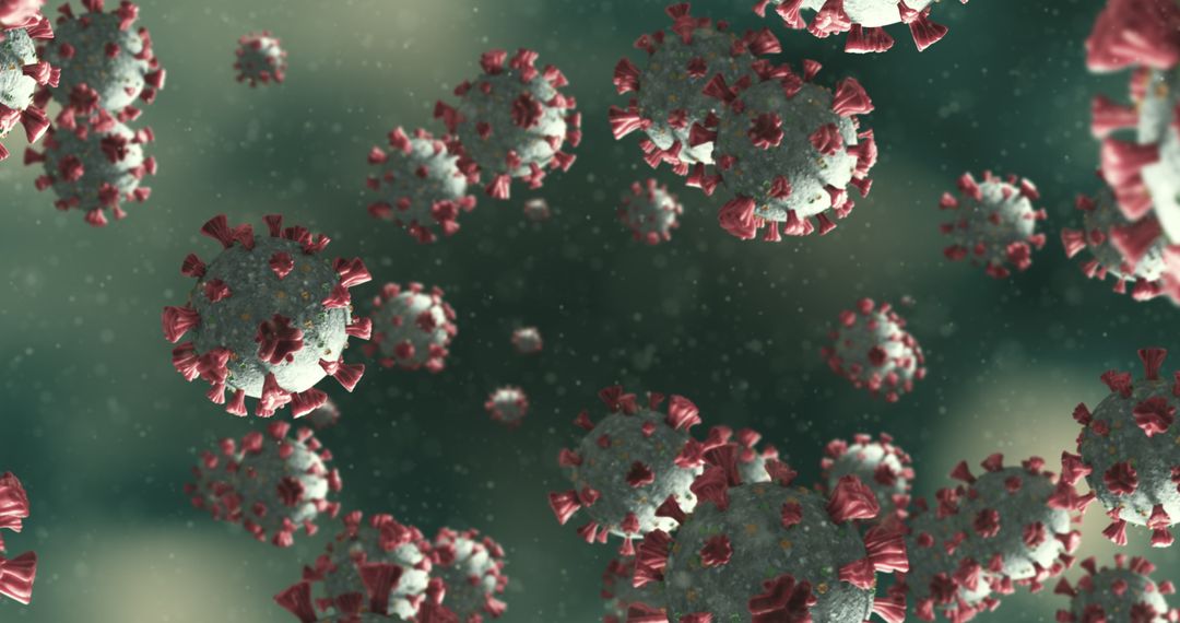 Floating Covid-19 Virus Cells in Macro View