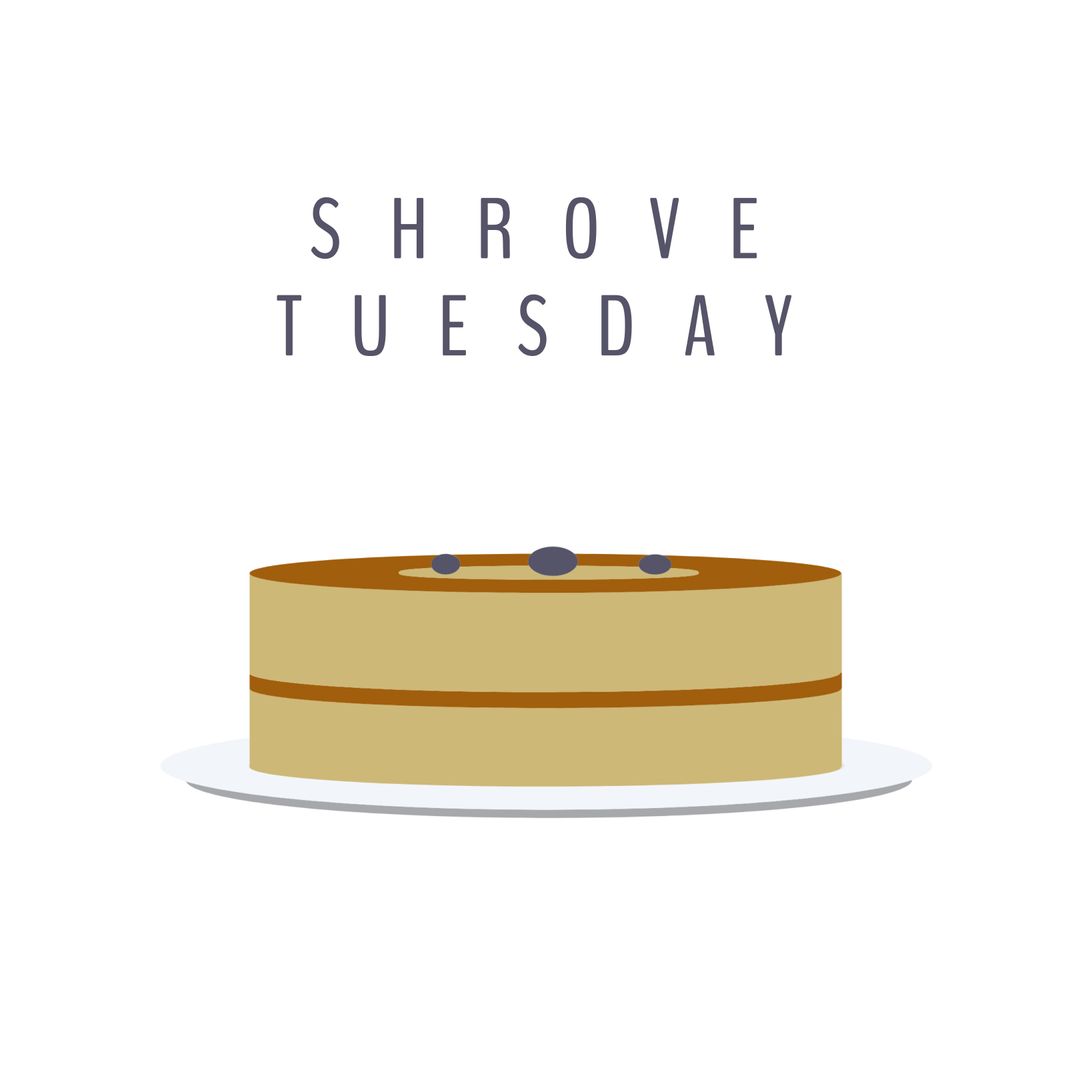 Shrove Tuesday Pancake Illustration with Blueberries