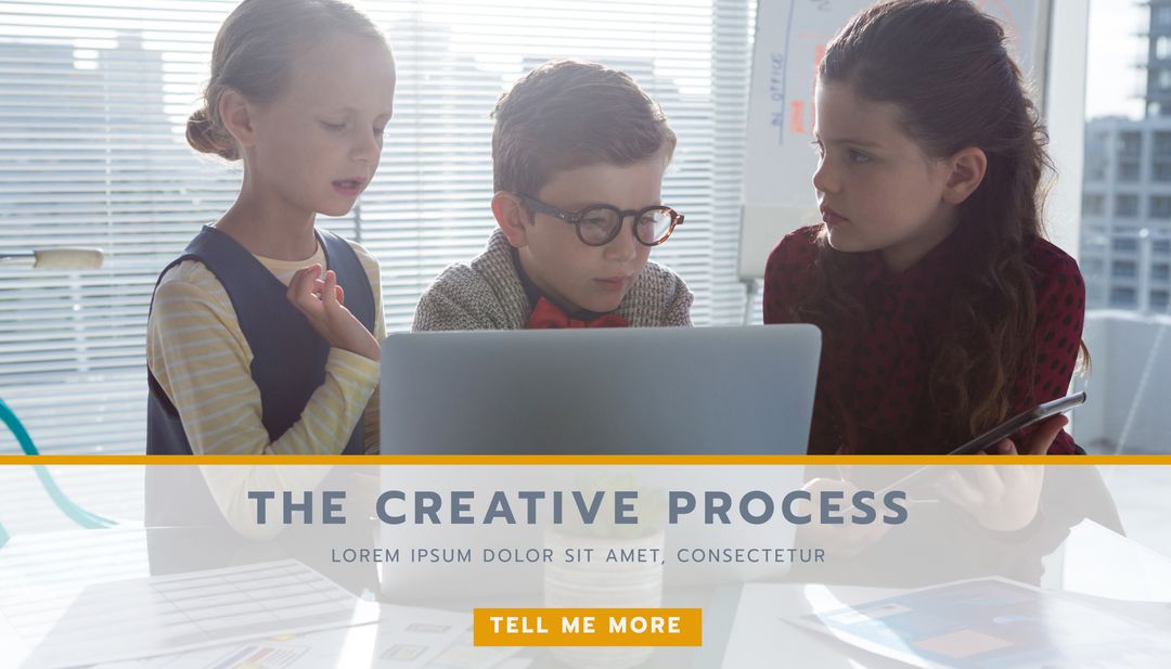 Young Students Collaborating on Creative Project at Laptop