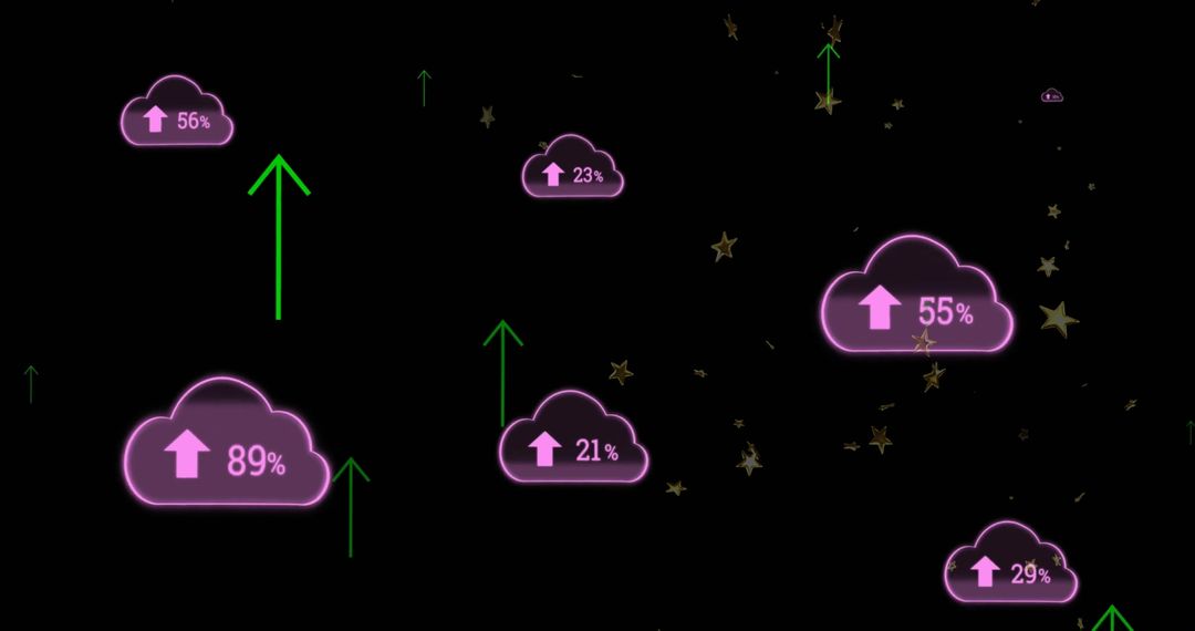 Cloud Computing Network with Data Upload Percentages - Free Images, Stock Photos and Pictures on Pikwizard.com
