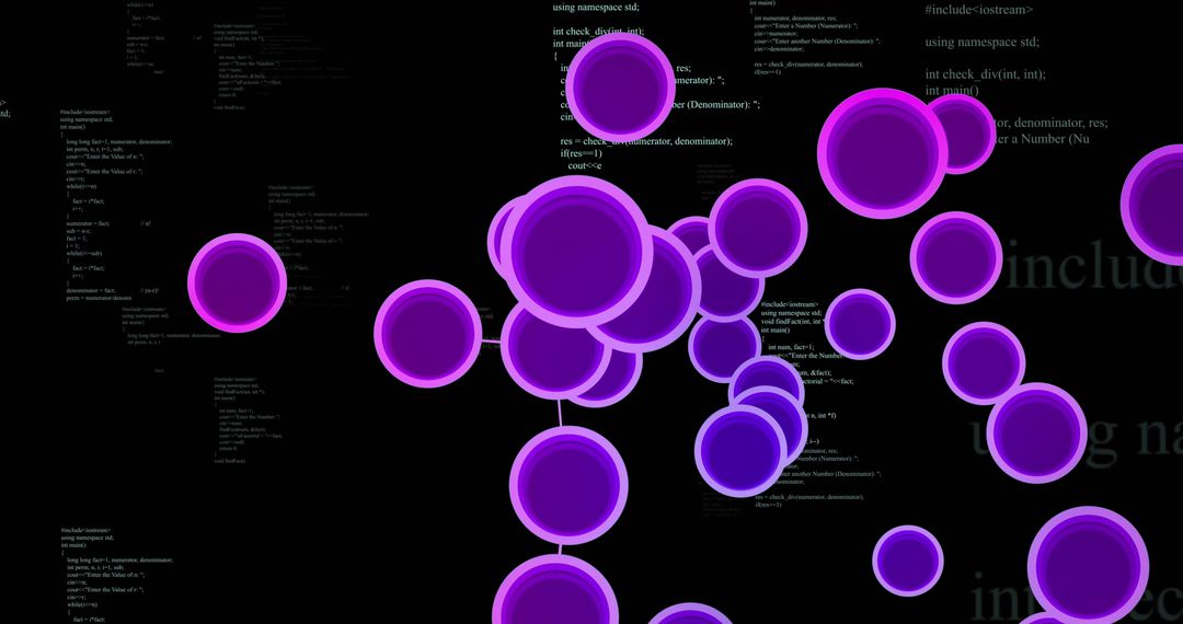 Abstract Digital Network Overlaid with Code