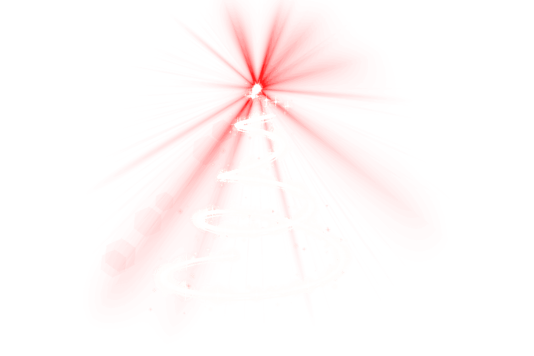 Red Light White Spiral Art on Transparent Background