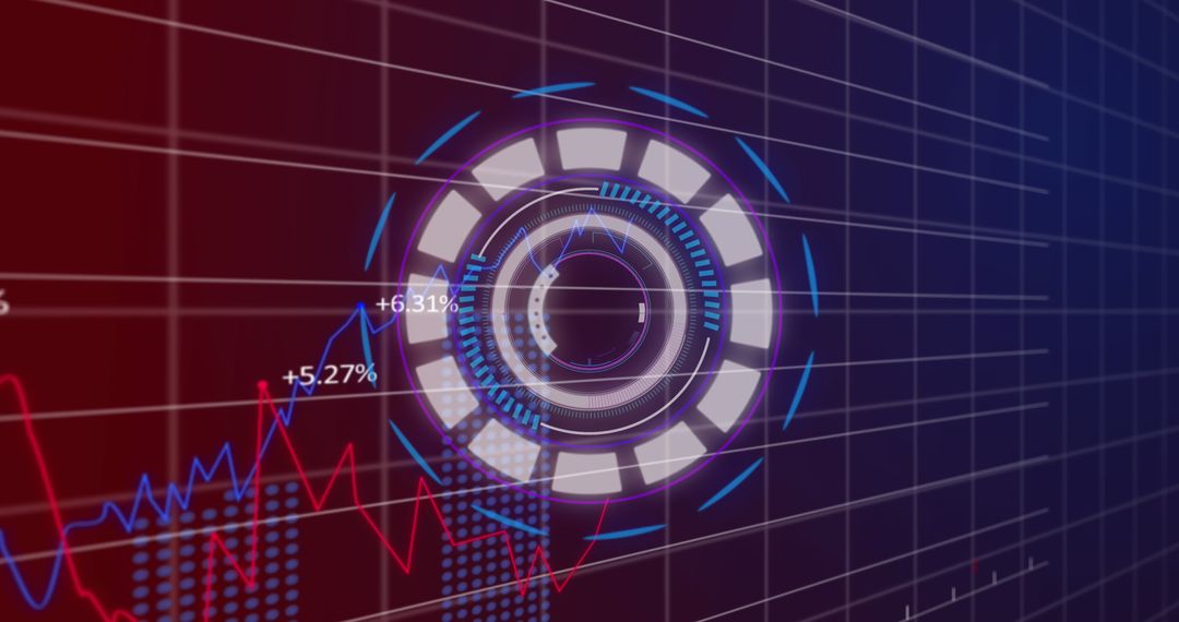 Futuristic Financial Data Analysis Display Interface