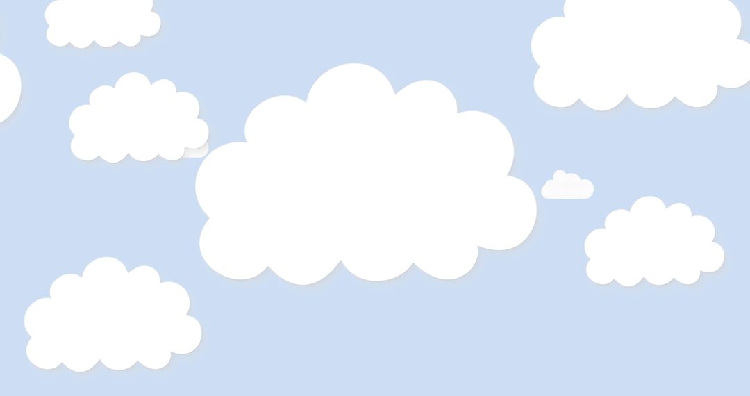 Fluffy White Clouds in Clear Blue Sky Symbolizing Tranquility