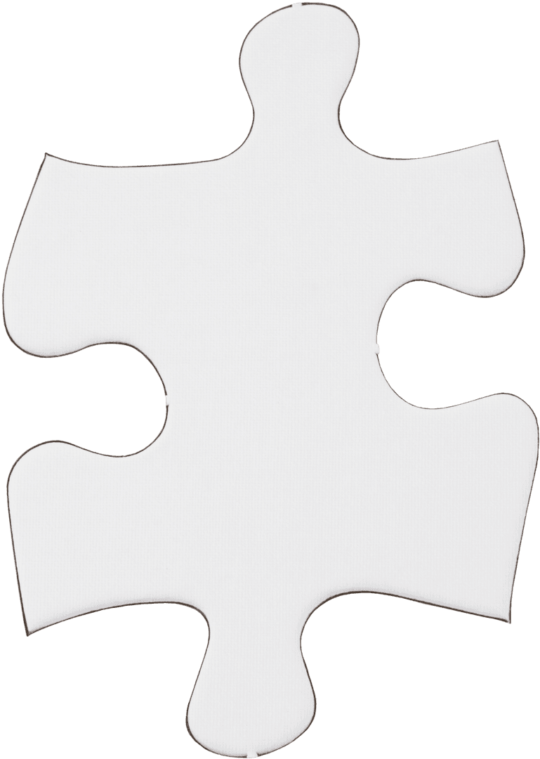 Transparent Isolated Grey Jigsaw Puzzle Piece with Copy Space