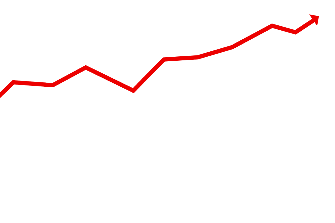 Rising Red Arrow on Transparent Background for Growth Symbolism