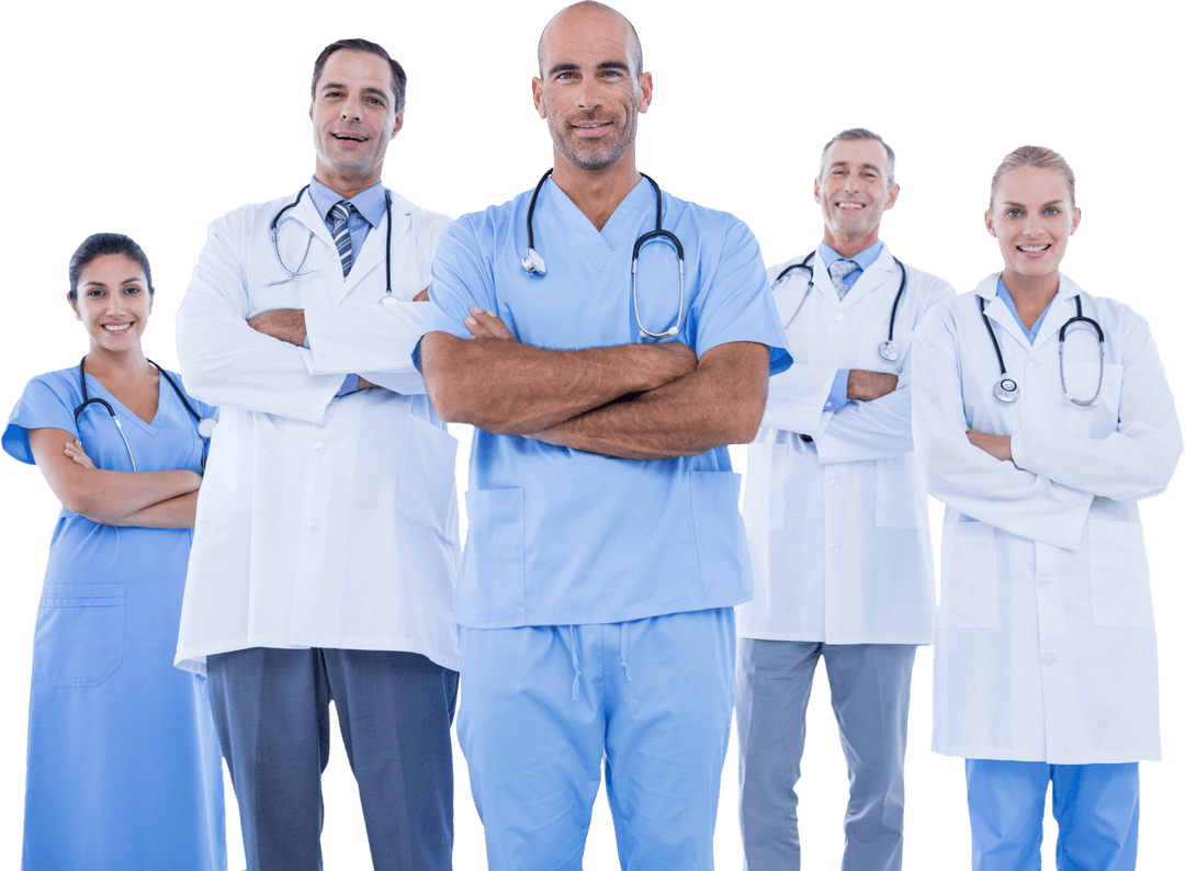 Transparent Confident Medical Team in Professional Attire
