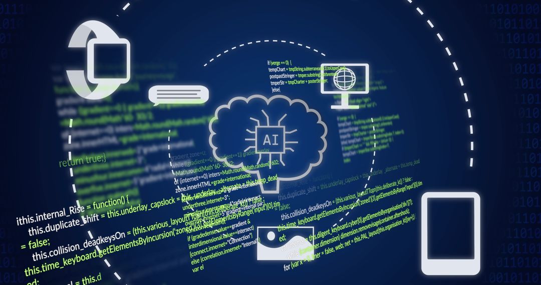 Artificial Intelligence Concept with Digital Icons