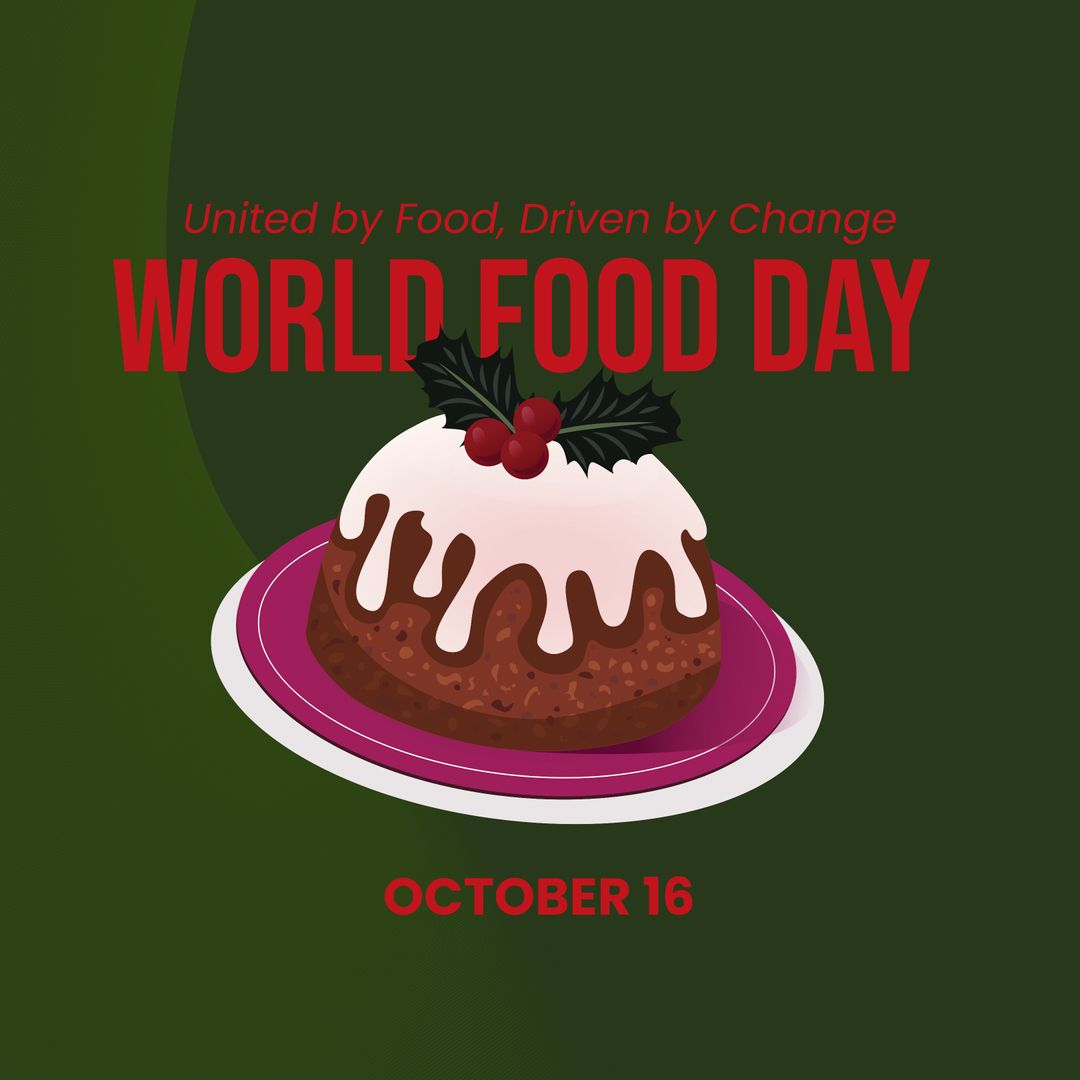Celebrating World Food Day with Delicious Pudding Illustration