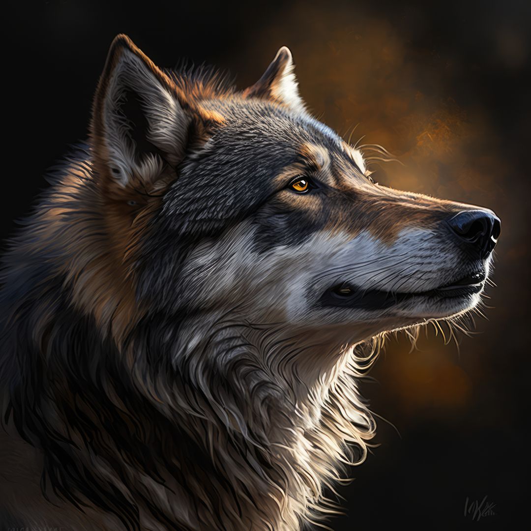 Portrait of close up of wolf, created using generative ai technology - Free Images, Stock Photos and Pictures on Pikwizard.com
