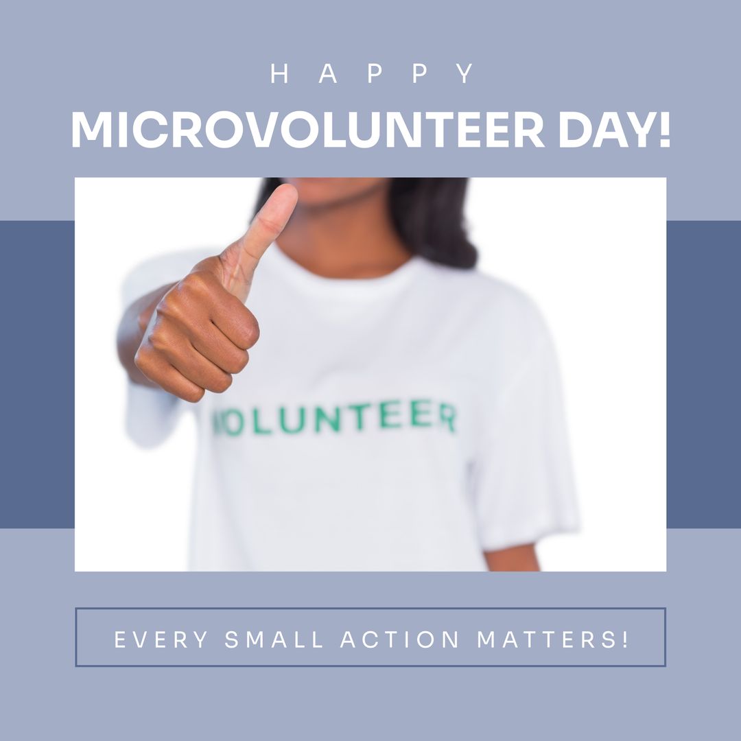 Celebrating Microvolunteer Day with Thumbs Up Sign - Download Free Stock Templates Pikwizard.com