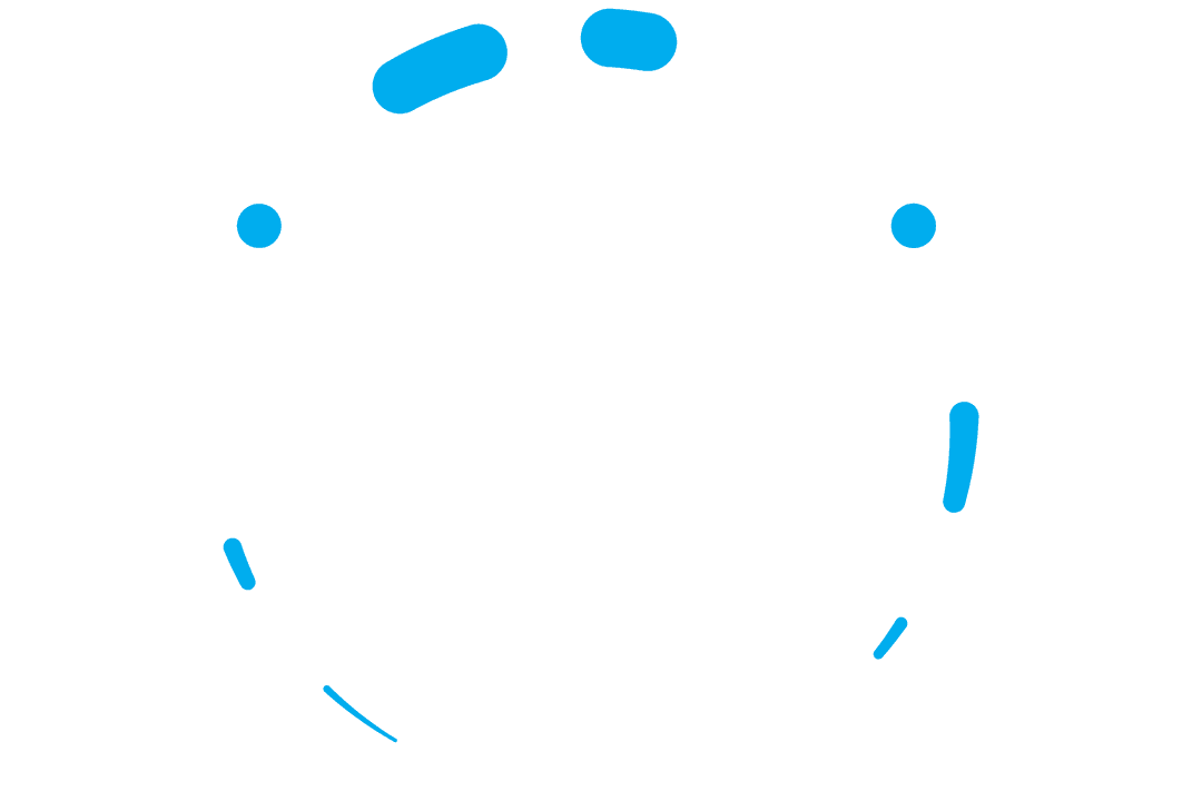 Abstract Blue Digital Circle on Transparent Background