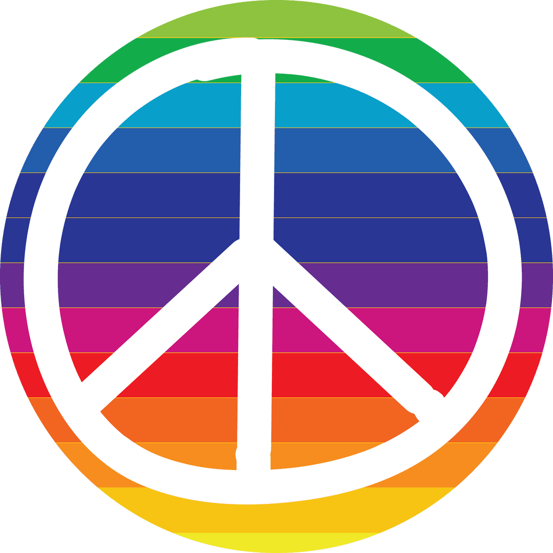 Colorful Peace Symbol on Transparent Background for Social Equality Graphics