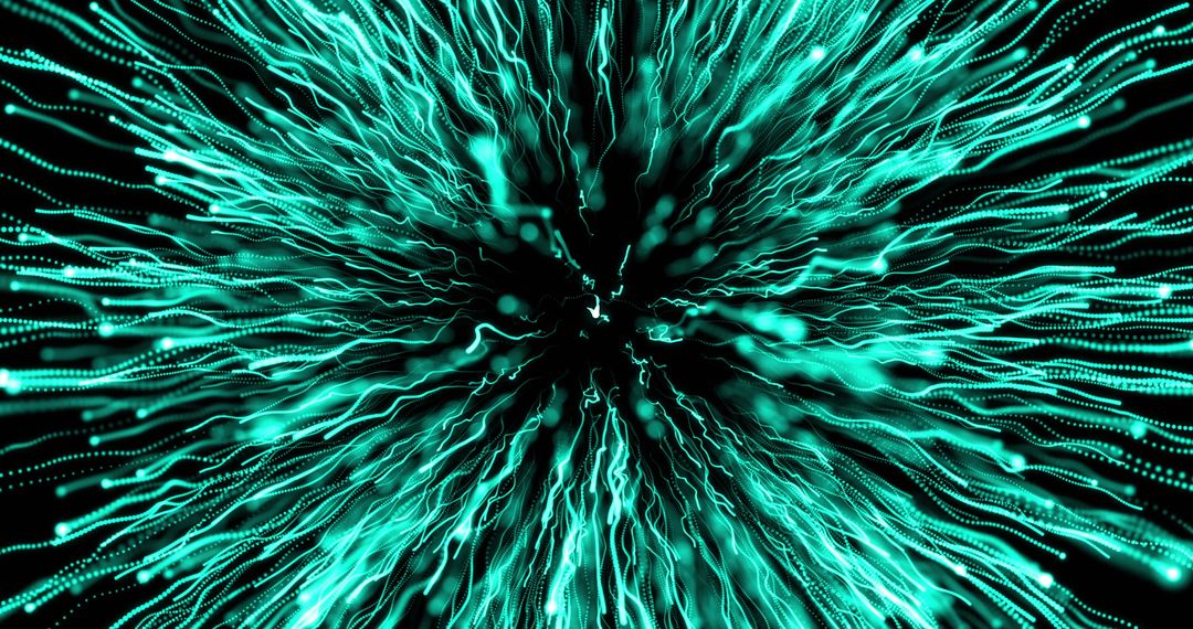 Futuristic Green Light Burst in Endless Space