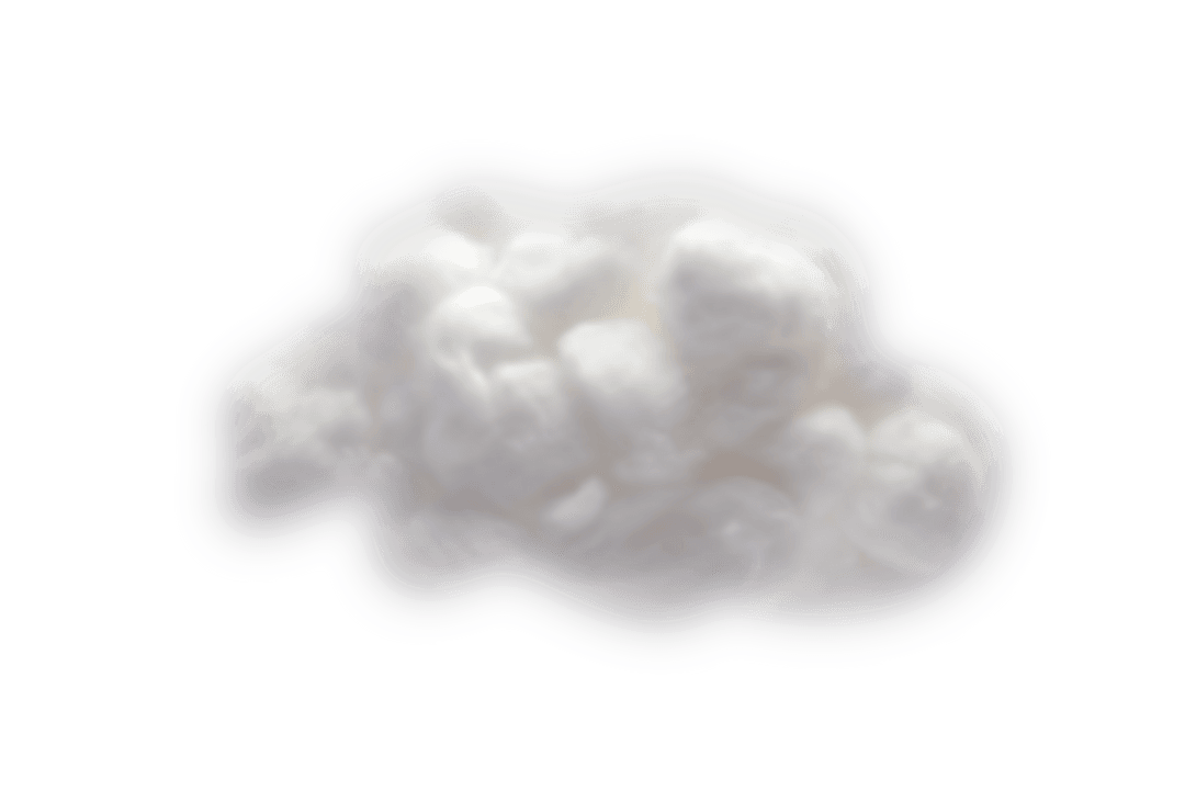 Digital White Cloud Illustration on Transparent Background