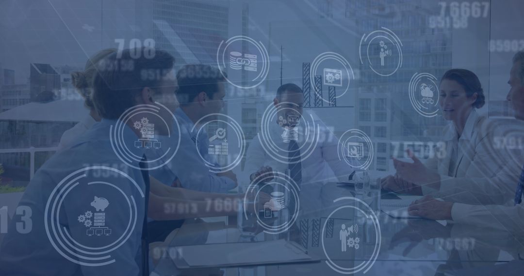 Diverse Business Team Interacting with Digital Interface