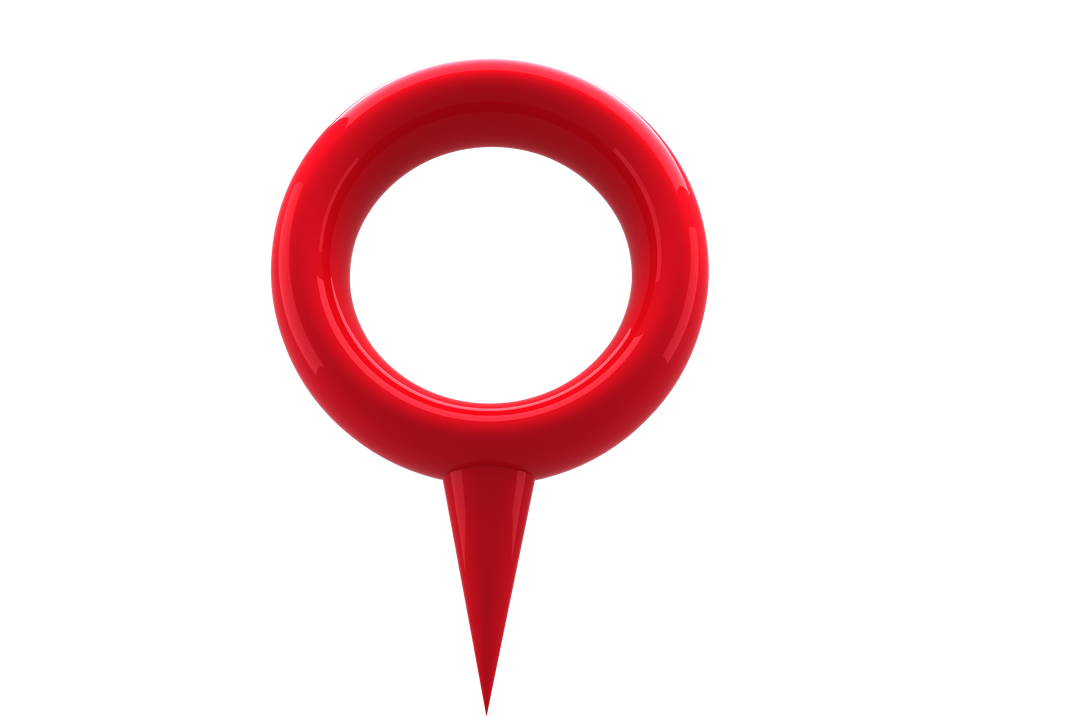 Close-up of Red Navigation Marker on Transparent Background - Download Free Stock Images Pikwizard.com