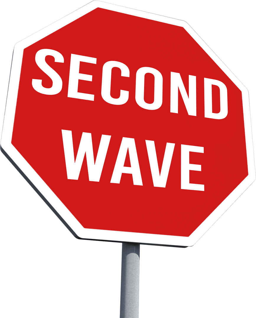 Transparent Sign Warning Second Wave Pandemic Risk Implications