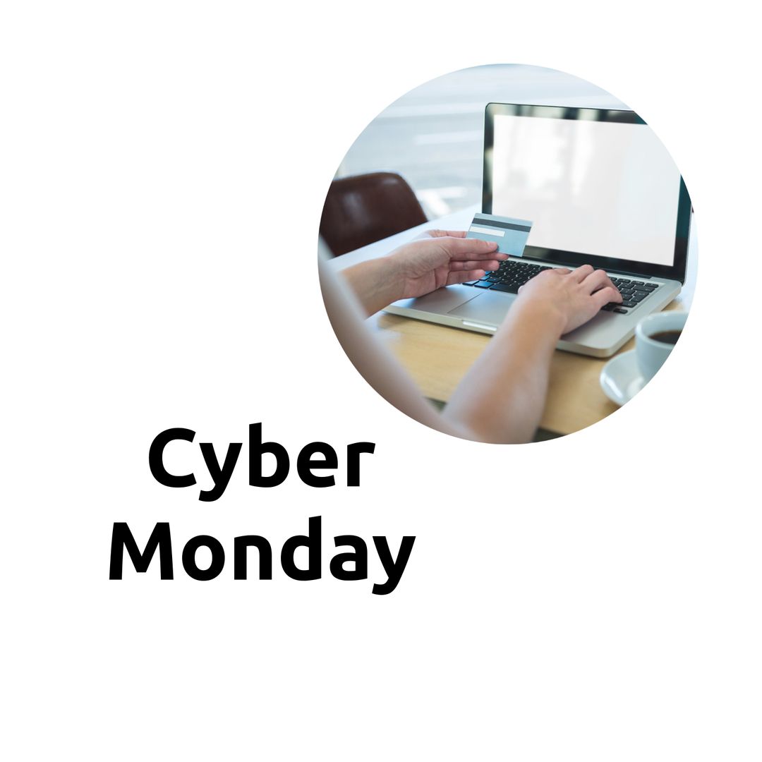 Cyber Monday Shopping Online with Laptop and Credit Card