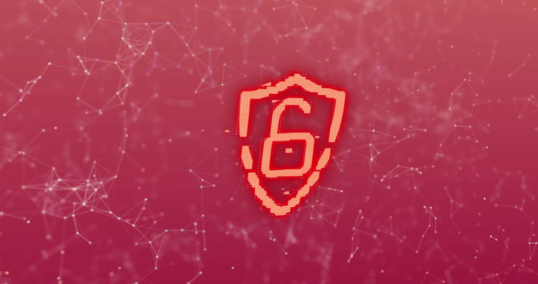 Digital Security Padlock Icon with Network Connections