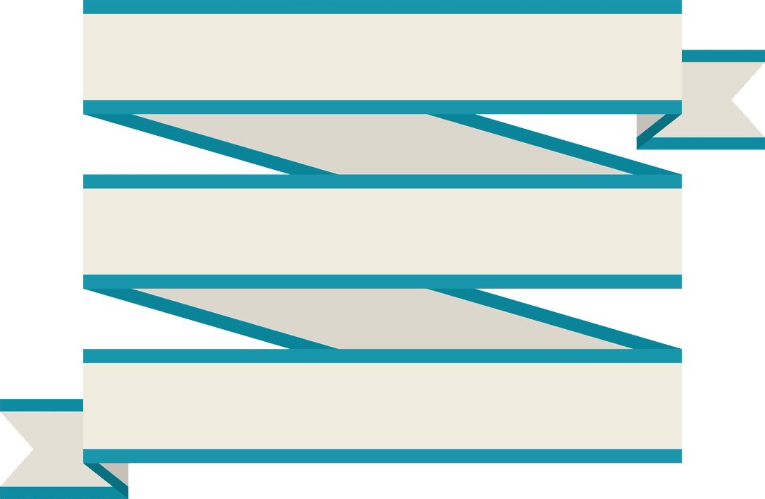 White Ribbon Design on Transparent Background