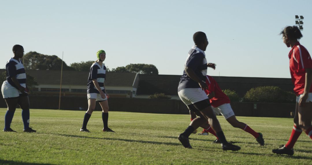 Teenagers Playing a Competitive Game of Rugby - Free Images, Stock Photos and Pictures on Pikwizard.com