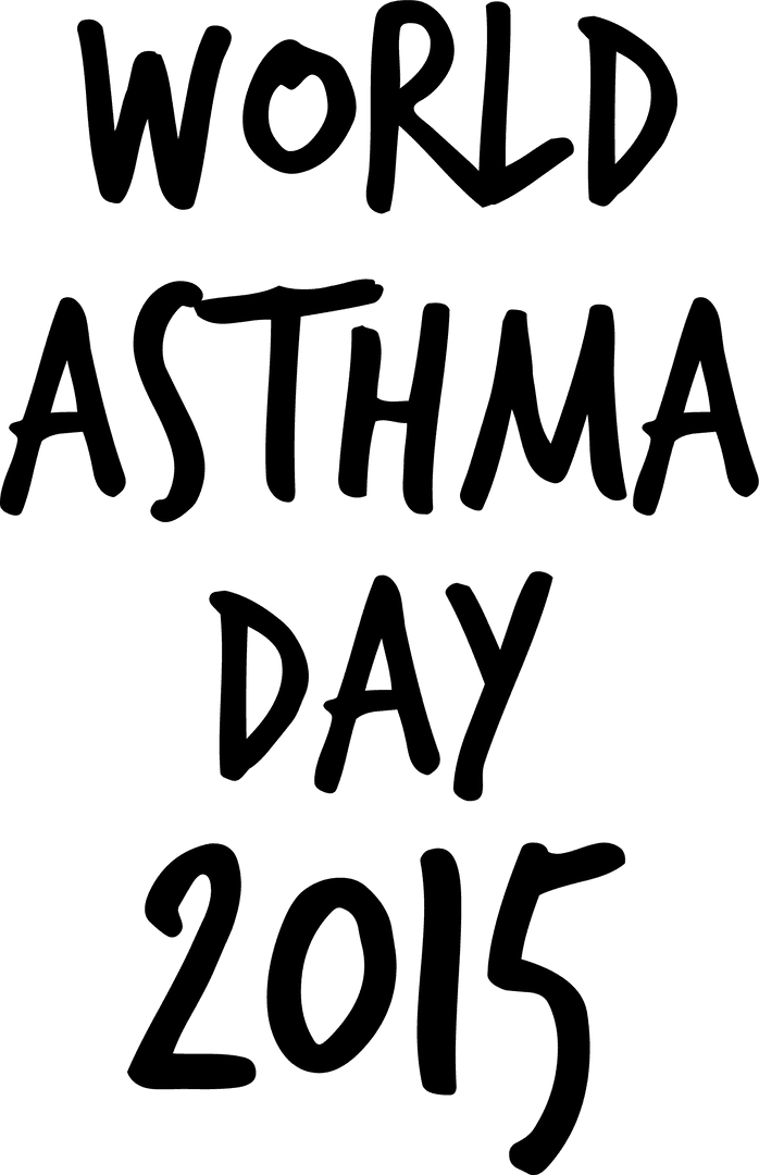 World Asthma Day 2015 Text on Transparent Background
