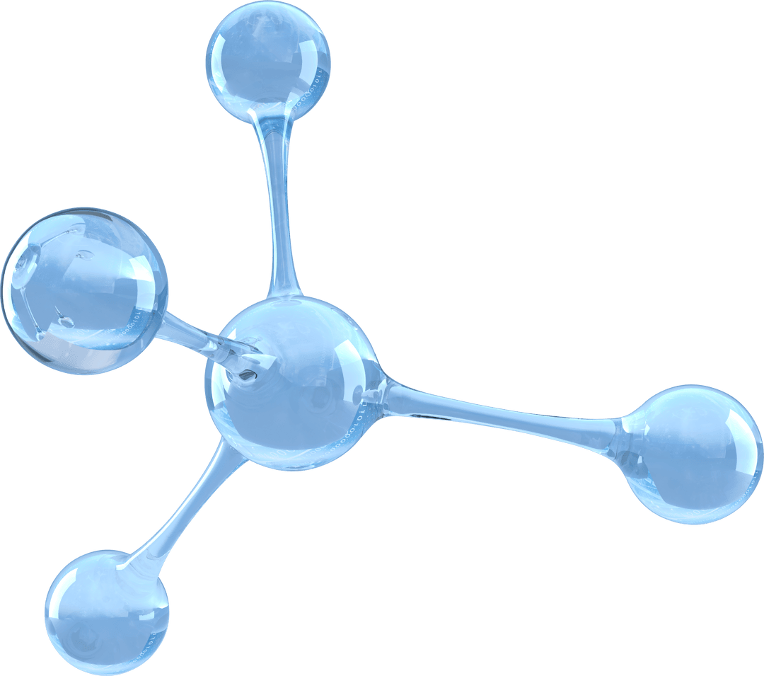 Transparent Abstract Molecular Structure Isolated on White Background