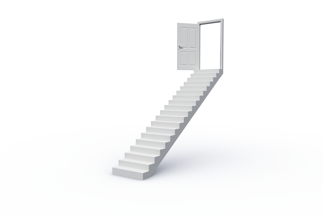 Transparent Stairs Leading to Open Door - Download Free Stock Images Pikwizard.com