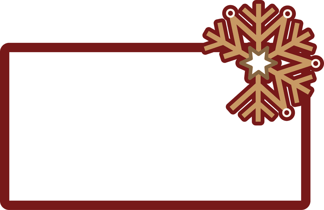 Transparent Christmas Banner with Decorative Snowflake