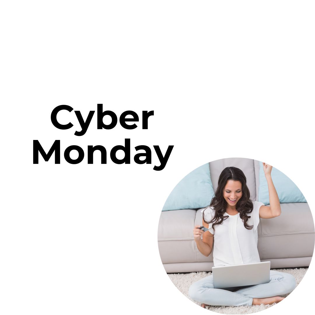 Cyber Monday Online Shopping Celebration with Laptop