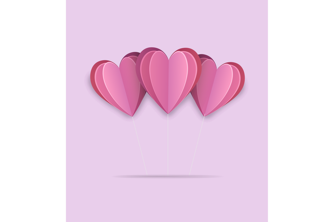 Transparent Pink Heart-Shaped Balloons on Light Pink Background - Download Free Stock Images Pikwizard.com