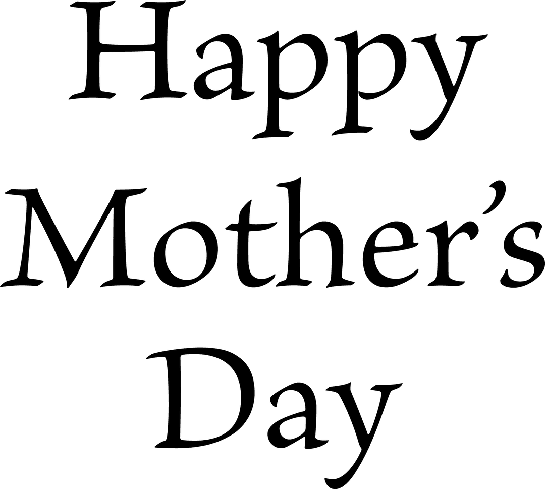 Celebratory Mother's Day Text on Transparent Background