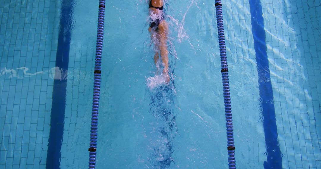 Swimmer practicing swimming freestyle in competitive pool - Free Images, Stock Photos and Pictures on Pikwizard.com