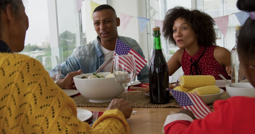 Family Enjoying Patriotic Celebration Meal Together - Free Images, Stock Photos and Pictures on Pikwizard.com