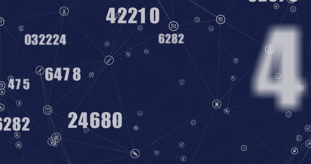 Dynamic Financial Data Visualization on Deep Blue Background