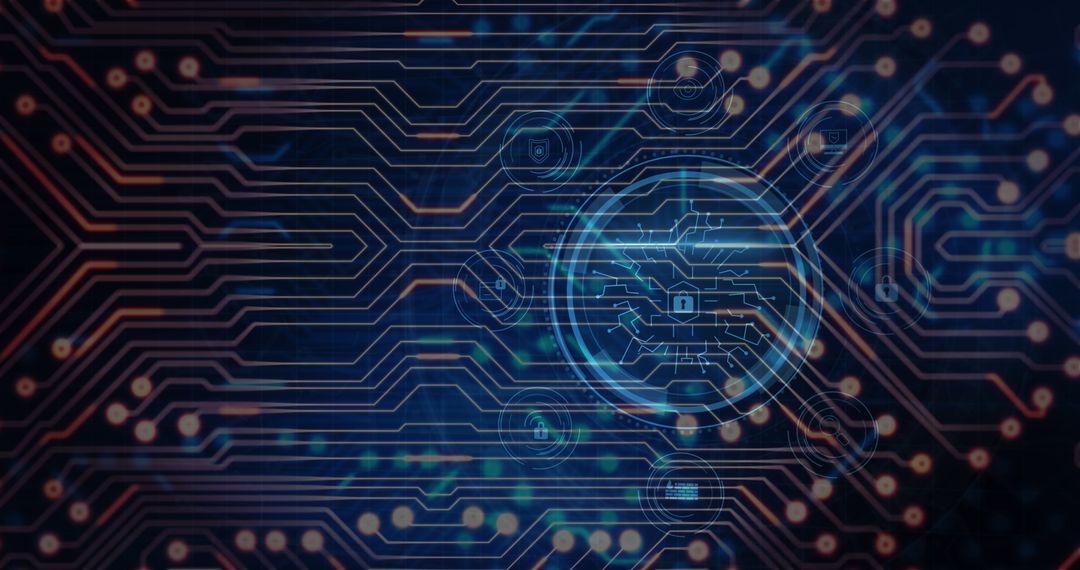 Futuristic Circuit Design Illustrating Cybersecurity in Medicine