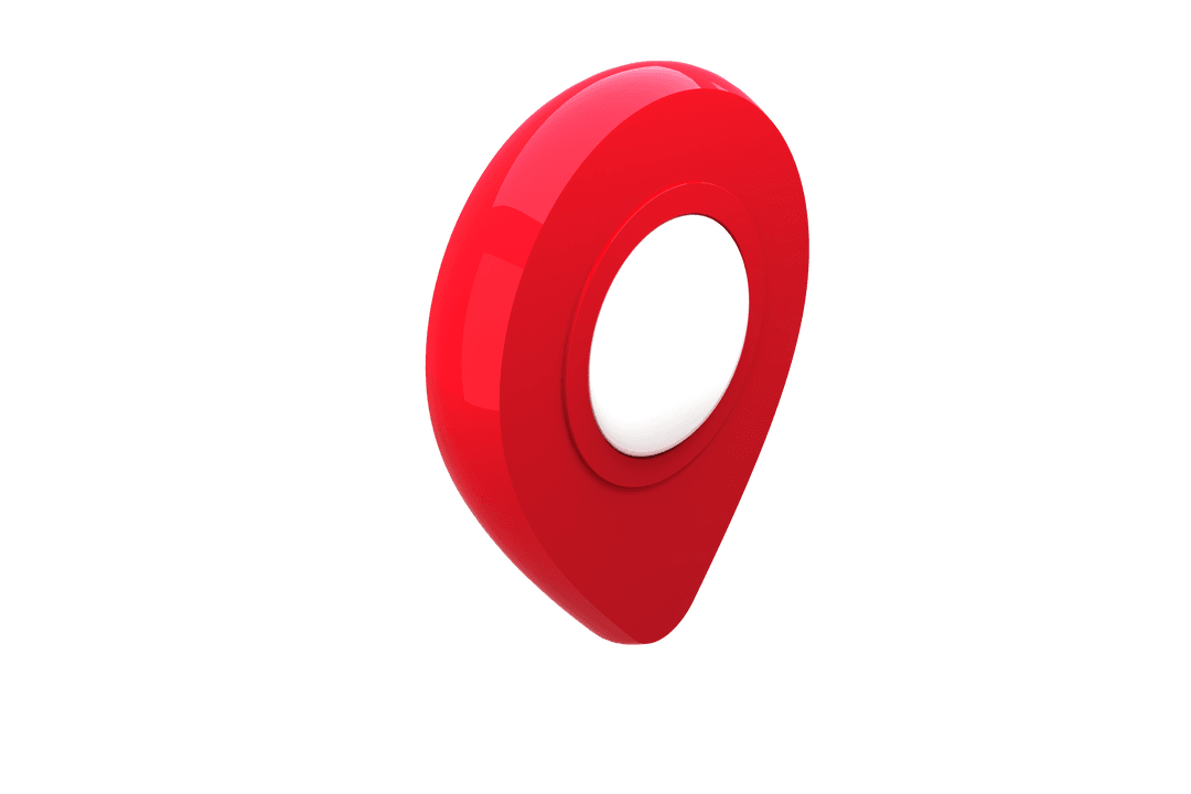 Red Destination Marker on Transparent Background for Travel Advantages