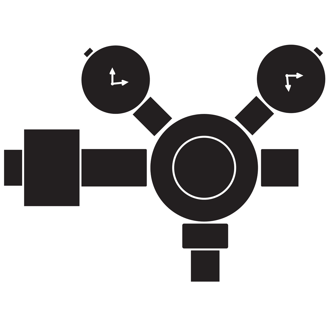 Abstract Clock Shapes Illustration on Transparent Background