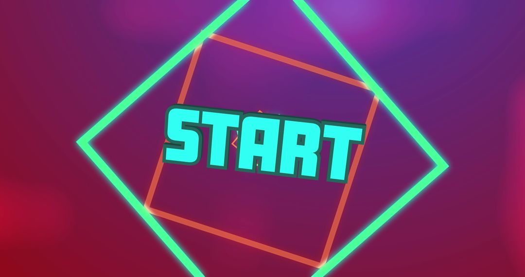 Retro Start Screen with Spinning Geometric Shapes
