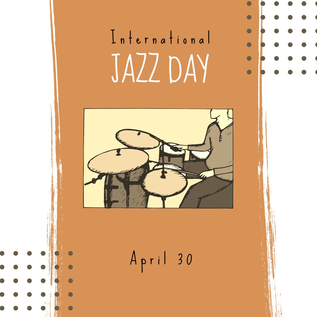 International Jazz Day Drummer Design with Minimalist Style