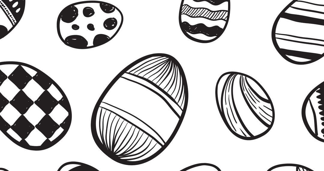 Hand Drawn Easter Eggs Pattern on White Background - Free Images, Stock Photos and Pictures on Pikwizard.com