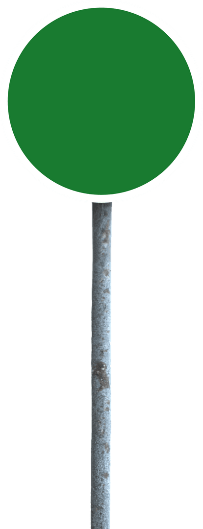 Isolated Green Road Sign with Copy Space Transparent Background