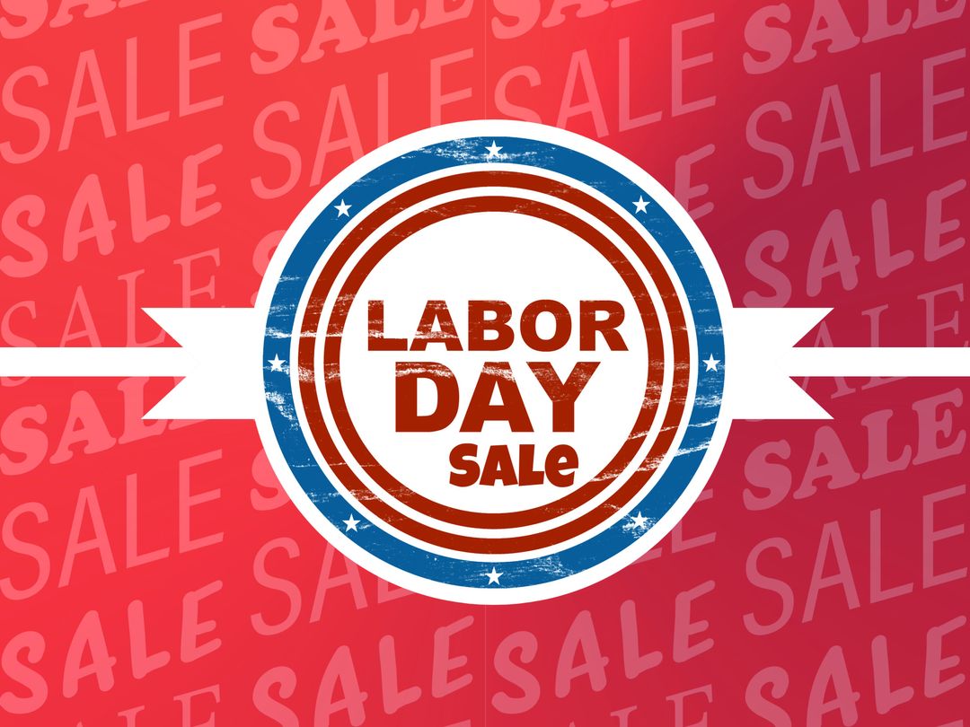 Labor Day Sale Badge with Vibrant Background