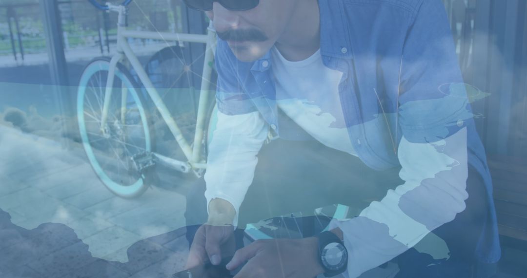 Digital Connectivity Overlay Urban Space Smartphone Use